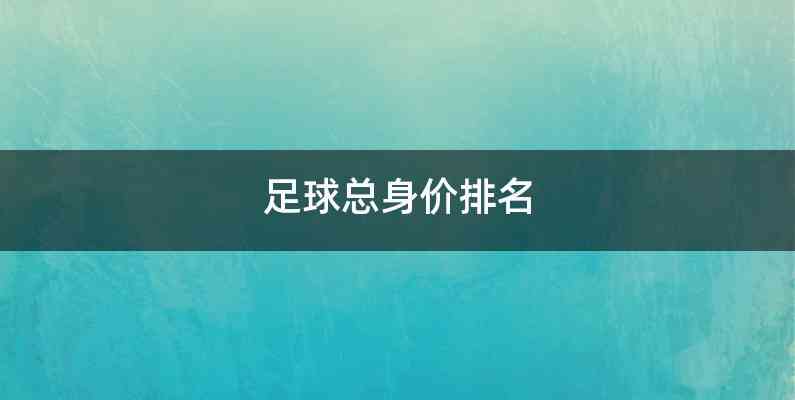 足球总身价排名