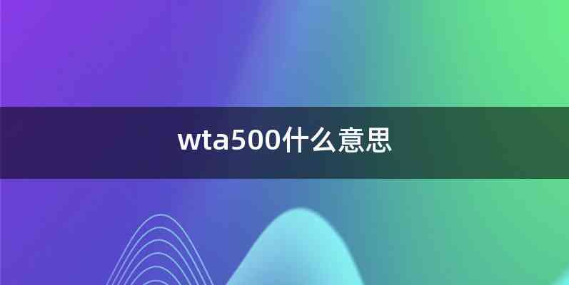 wta500什么意思