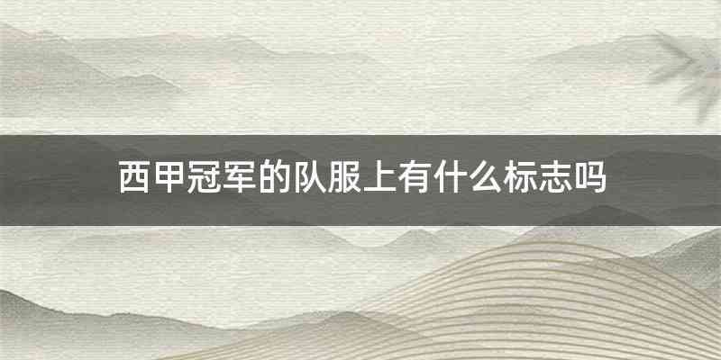 西甲冠军的队服上有什么标志吗