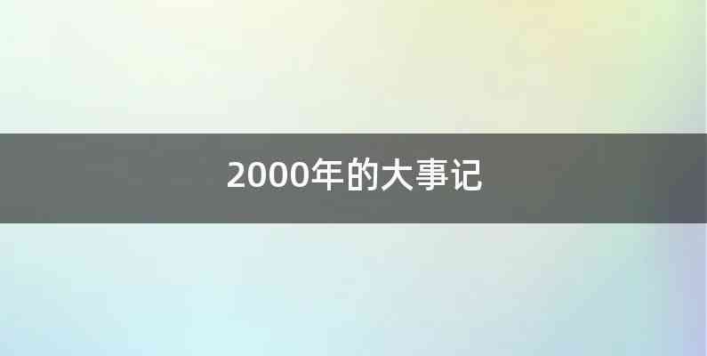 2000年的大事记