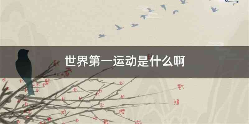 世界第一运动是什么啊