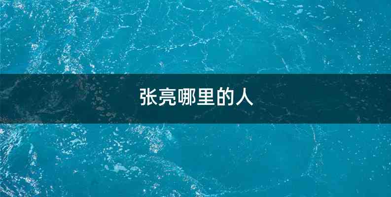 张亮哪里的人