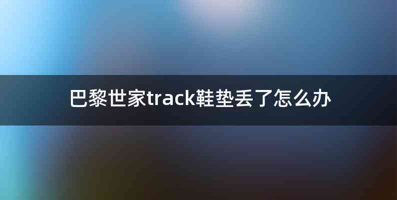 巴黎世家track鞋垫丢了怎么办