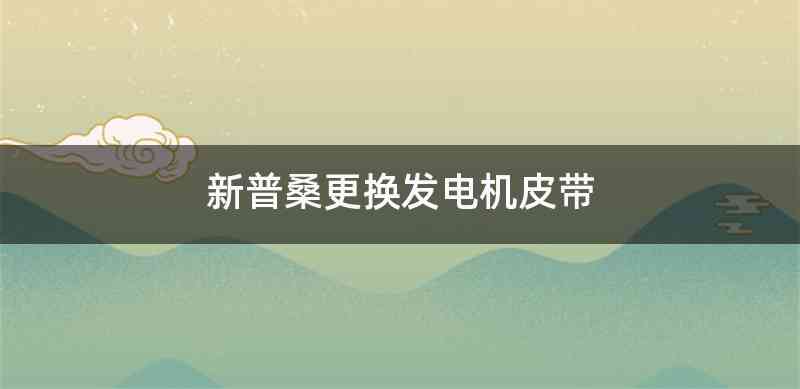 新普桑更换发电机皮带