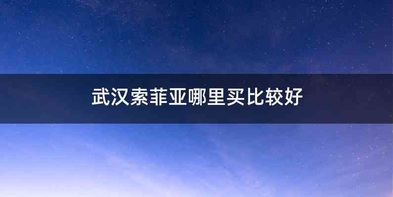 武汉索菲亚哪里买比较好