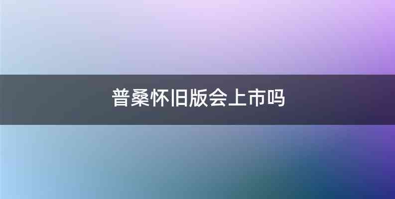普桑怀旧版会上市吗