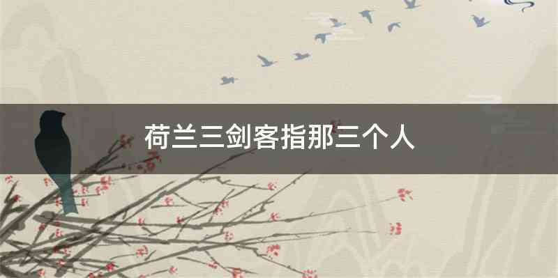 荷兰三剑客指那三个人