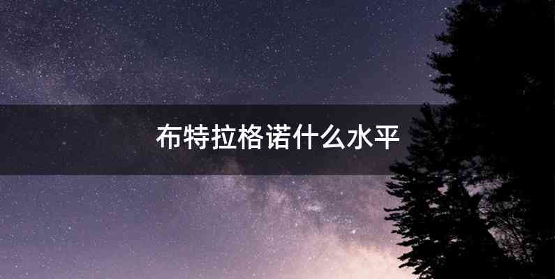 布特拉格诺什么水平