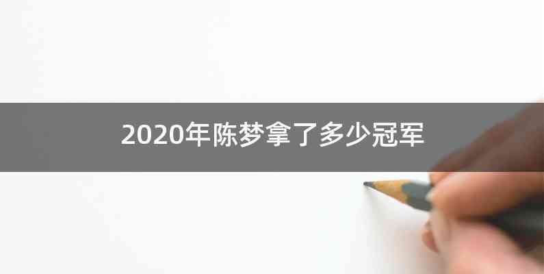 2020年陈梦拿了多少冠军