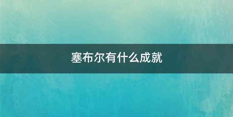 塞布尔有什么成就