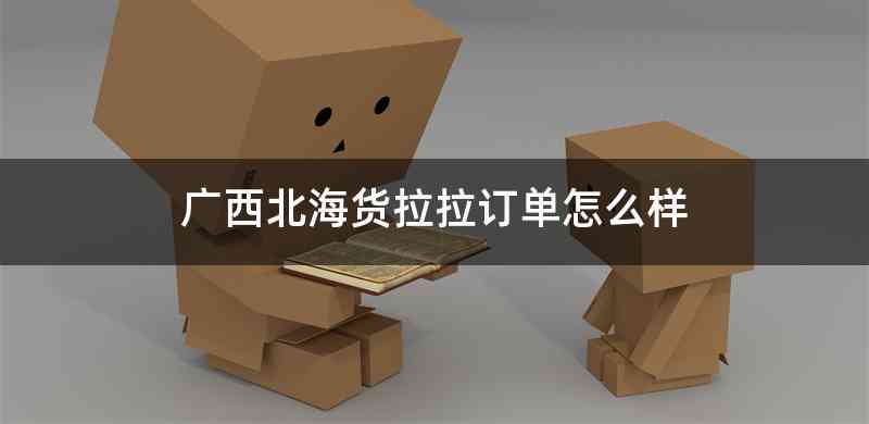 广西北海货拉拉订单怎么样