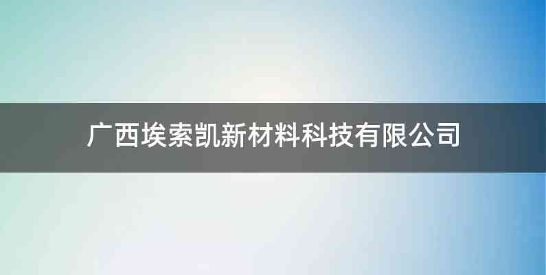 广西埃索凯新材料科技有限公司