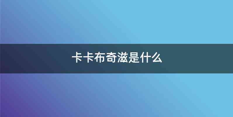 卡卡布奇滋是什么