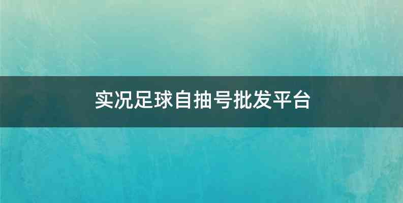 实况足球自抽号批发平台