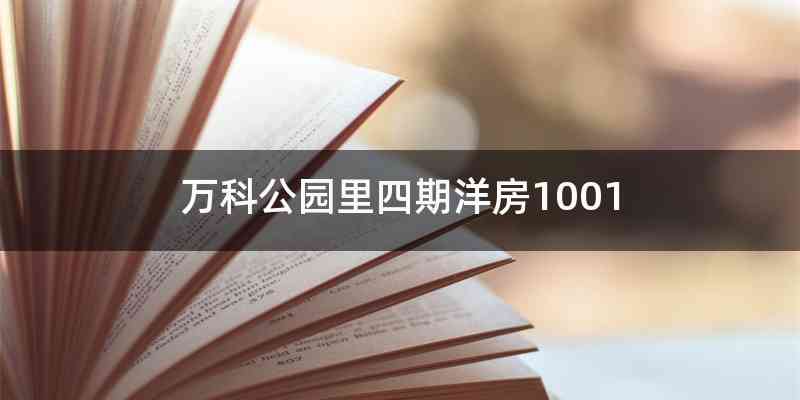 万科公园里四期洋房1001