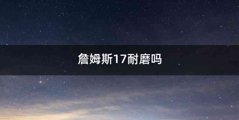 詹姆斯17耐磨吗