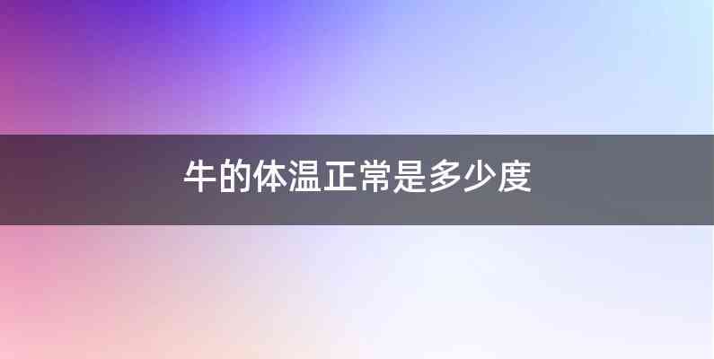 牛的体温正常是多少度