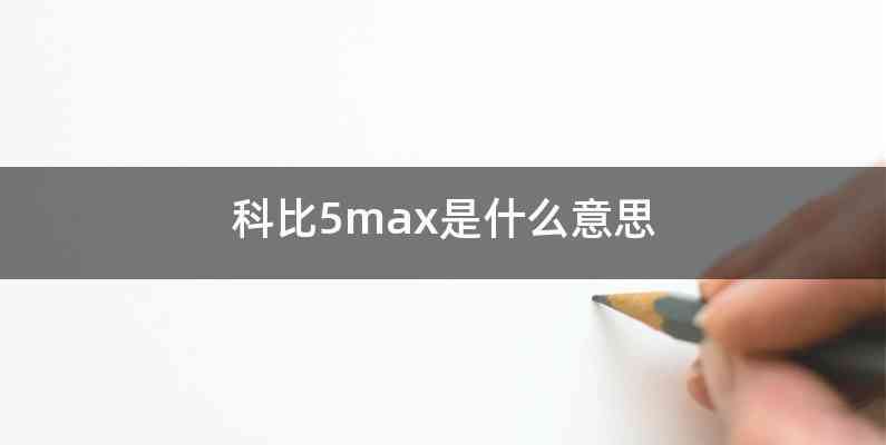 科比5max是什么意思