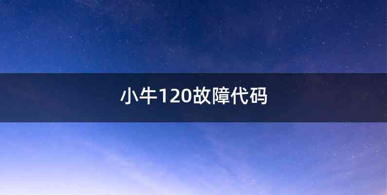 小牛120故障代码