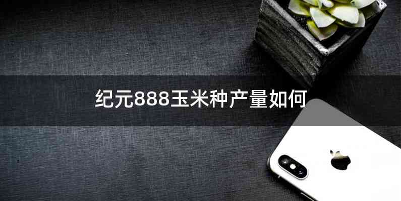 纪元888玉米种产量如何