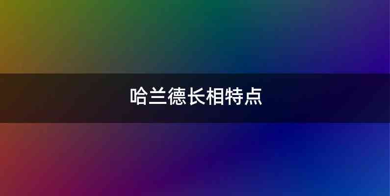 哈兰德长相特点