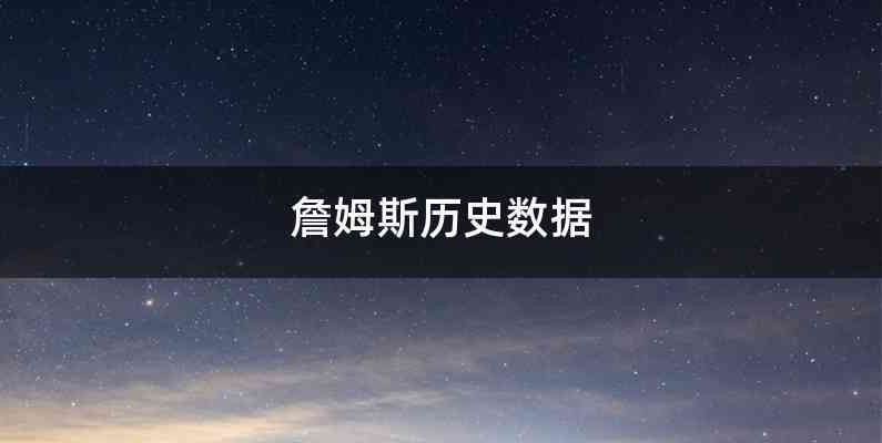 詹姆斯历史数据