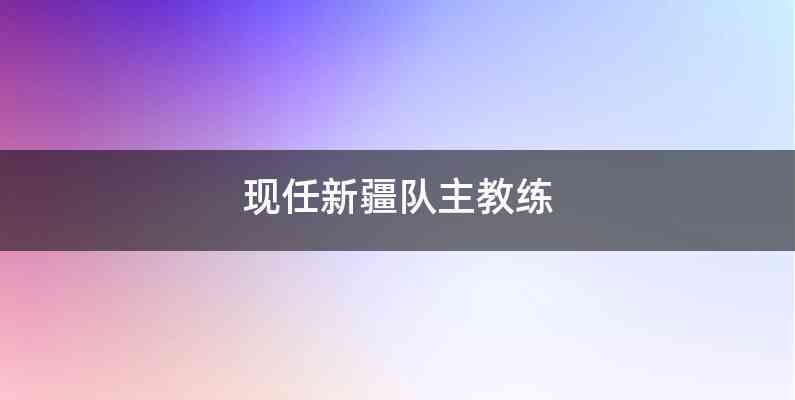 现任新疆队主教练
