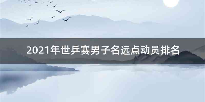2021年世乒赛男子名远点动员排名