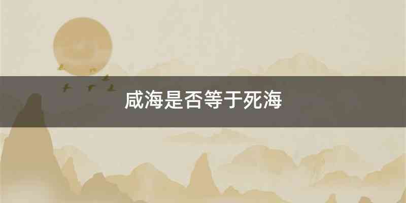 咸海是否等于死海