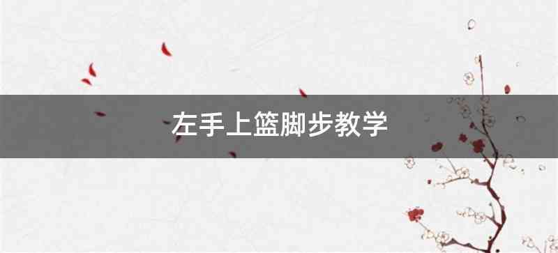 左手上篮脚步教学