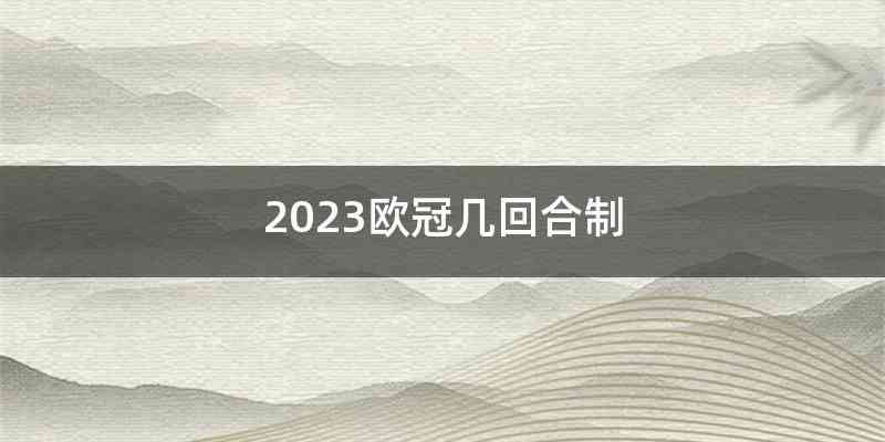 2023欧冠几回合制
