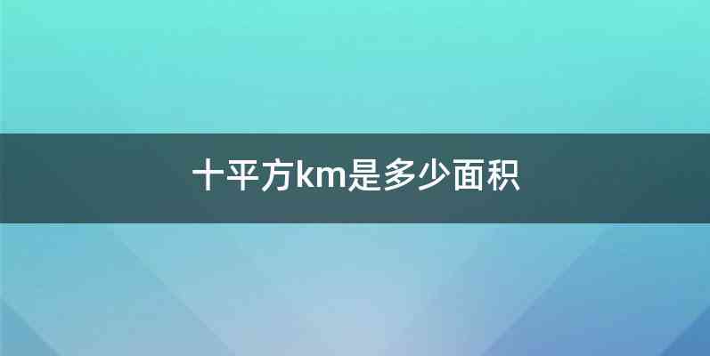 十平方km是多少面积