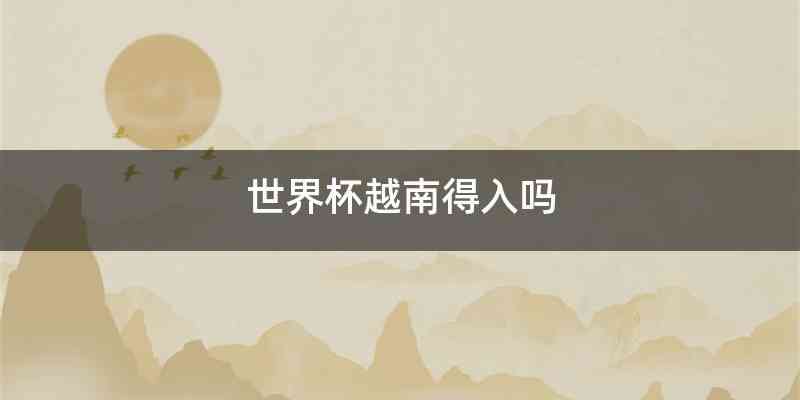 世界杯越南得入吗