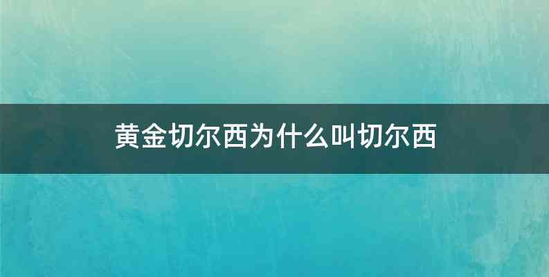 黄金切尔西为什么叫切尔西