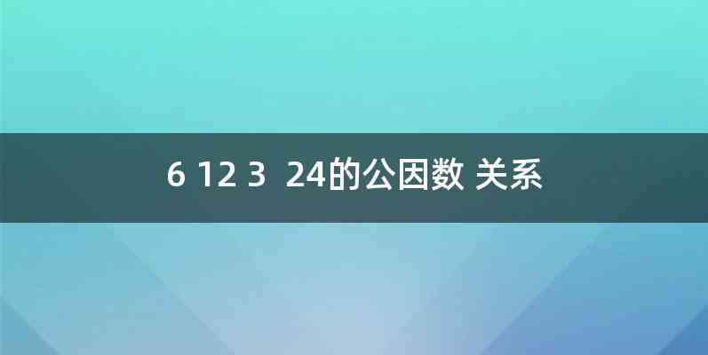 6 12 3  24的公因数 关系