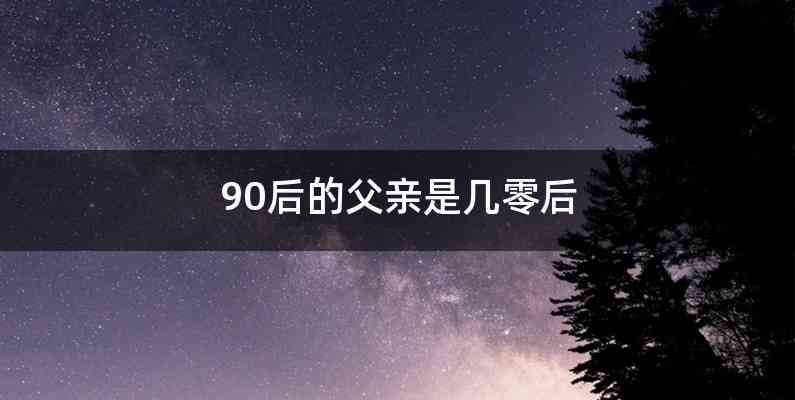 90后的父亲是几零后