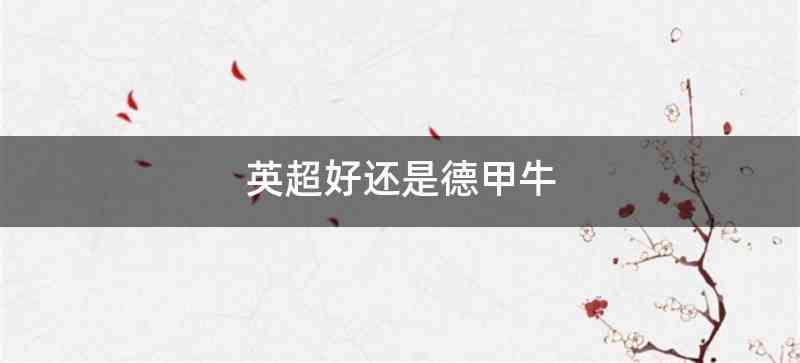 英超好还是德甲牛