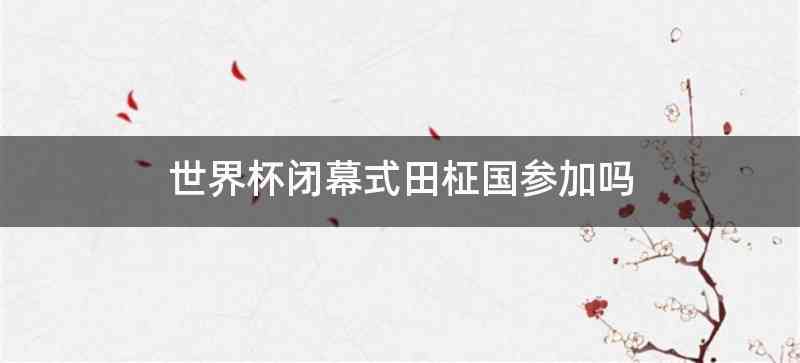 世界杯闭幕式田柾国参加吗