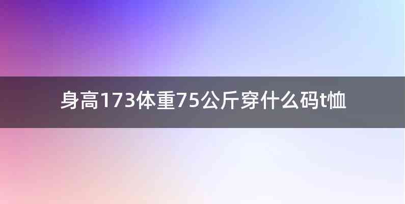 身高173体重75公斤穿什么码t恤