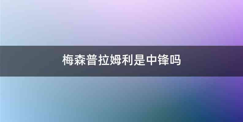 梅森普拉姆利是中锋吗