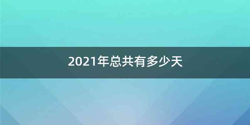2021年总共有多少天