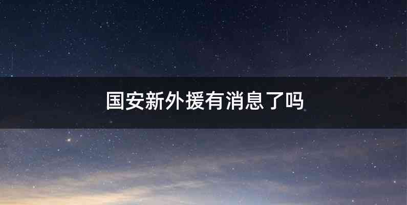 国安新外援有消息了吗