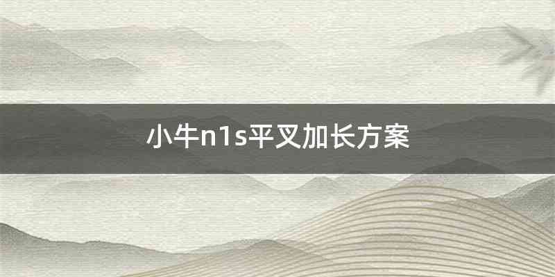 小牛n1s平叉加长方案