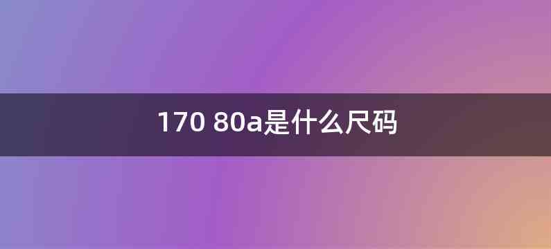 170 80a是什么尺码