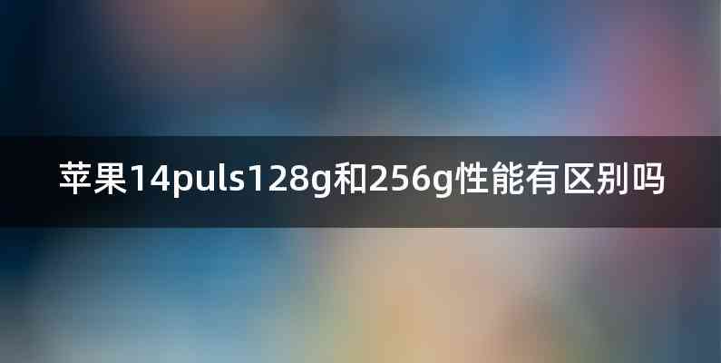 苹果14puls128g和256g性能有区别吗