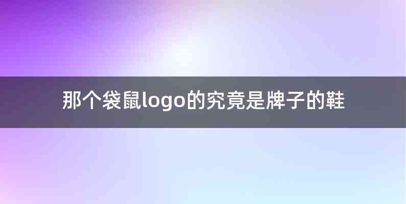 那个袋鼠logo的究竟是牌子的鞋