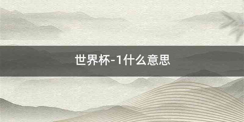 世界杯-1什么意思