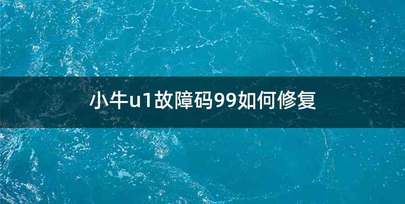 小牛u1故障码99如何修复