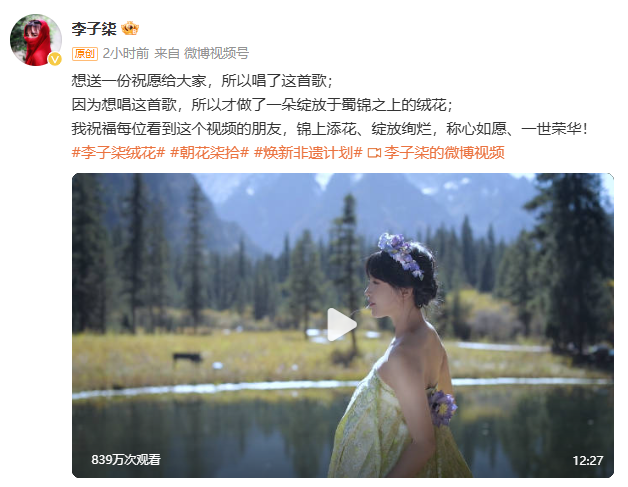 李子柒三更了！钢琴弹唱《如愿》