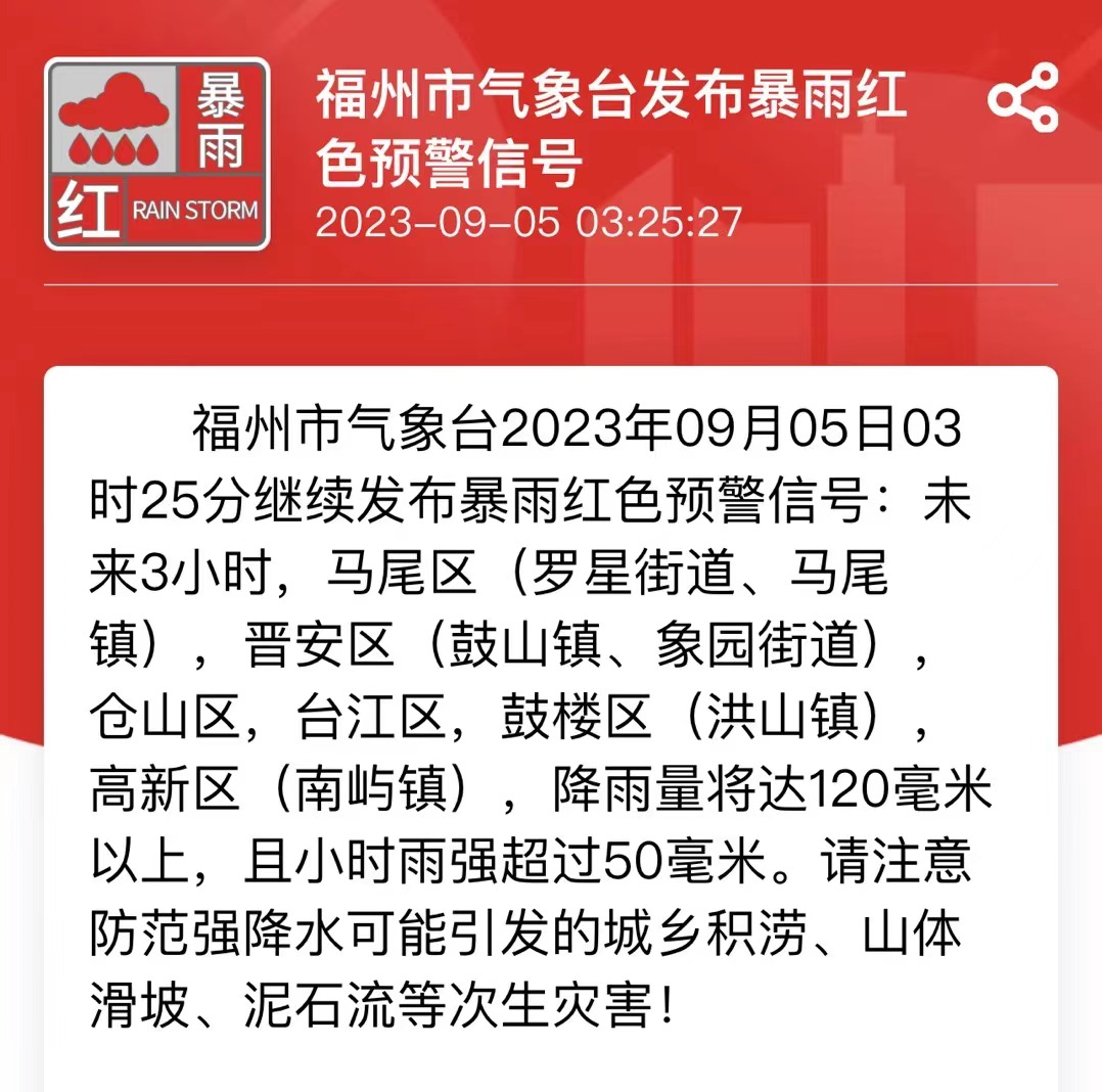 “海葵”登陆福建！福州红色预警！大暴雨、特大暴雨